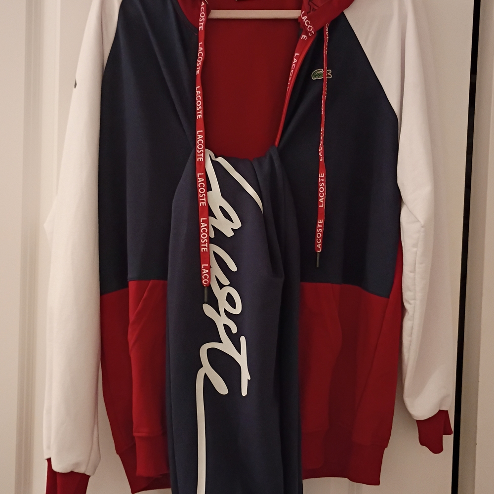 Lacoste Red and Blue Athletic Apparel, Pre-owned But In Perfect Condition